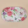 melamine European-style household plastic hollowed-out imitation porcelain tray coffee plate serving tray Item Picture